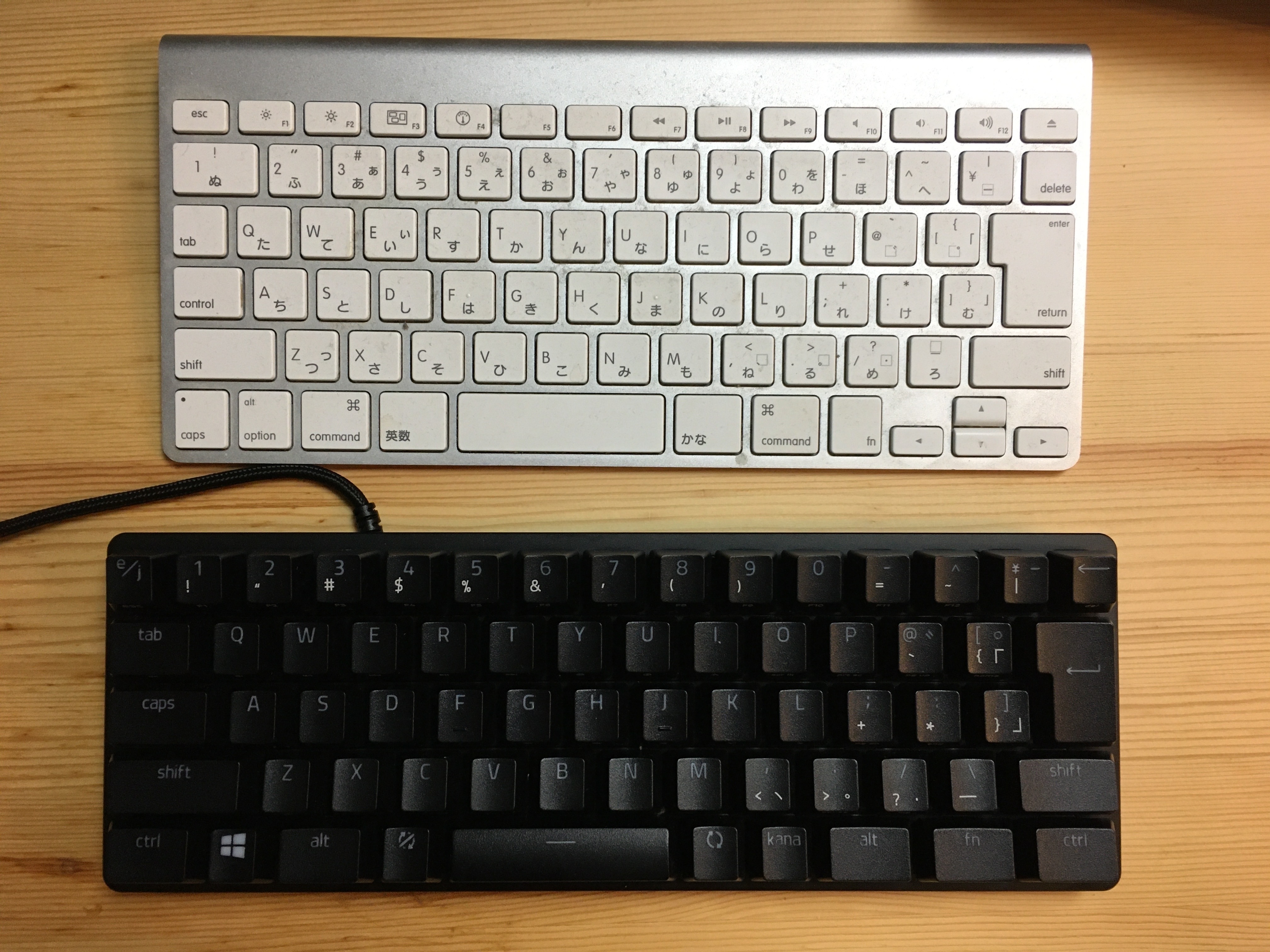 Apple純正キーボードとHUNTSMAN MINIの比較